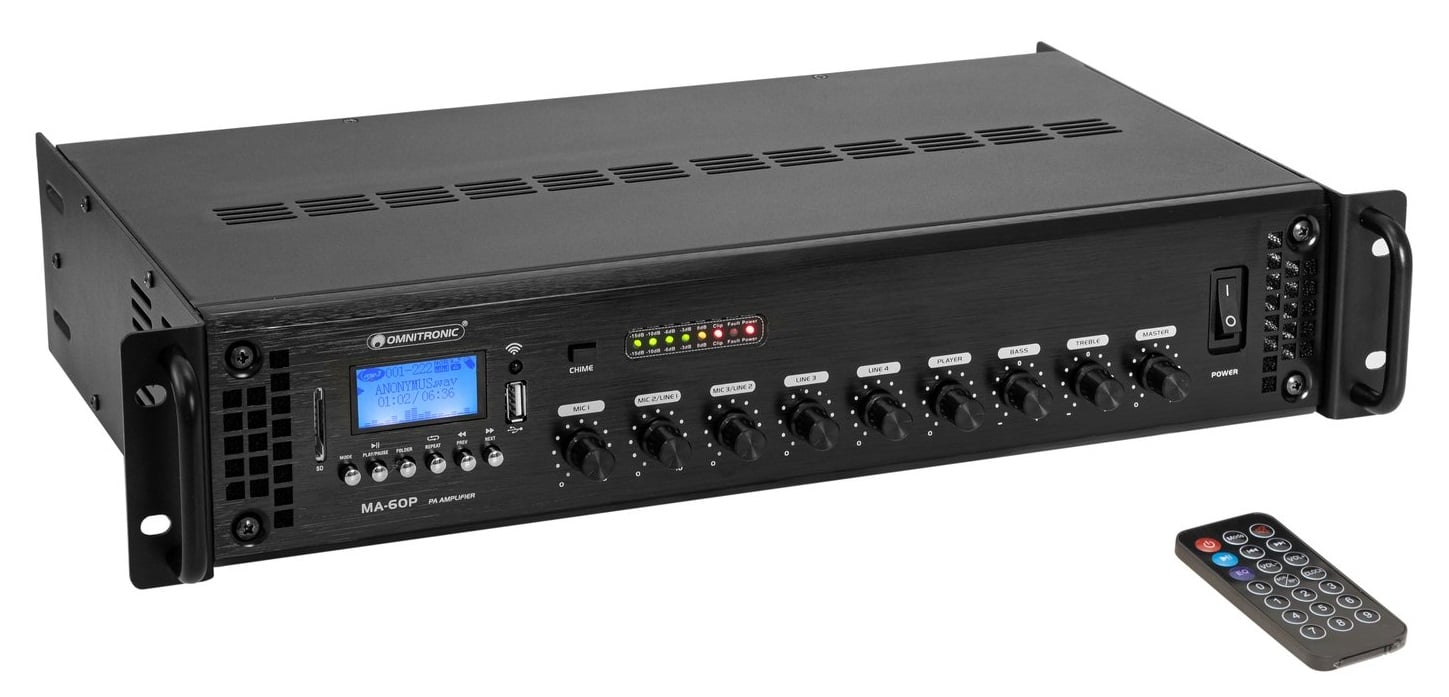 Omnitronic MA-60P Amplificador/Reproductor PA MA-60P