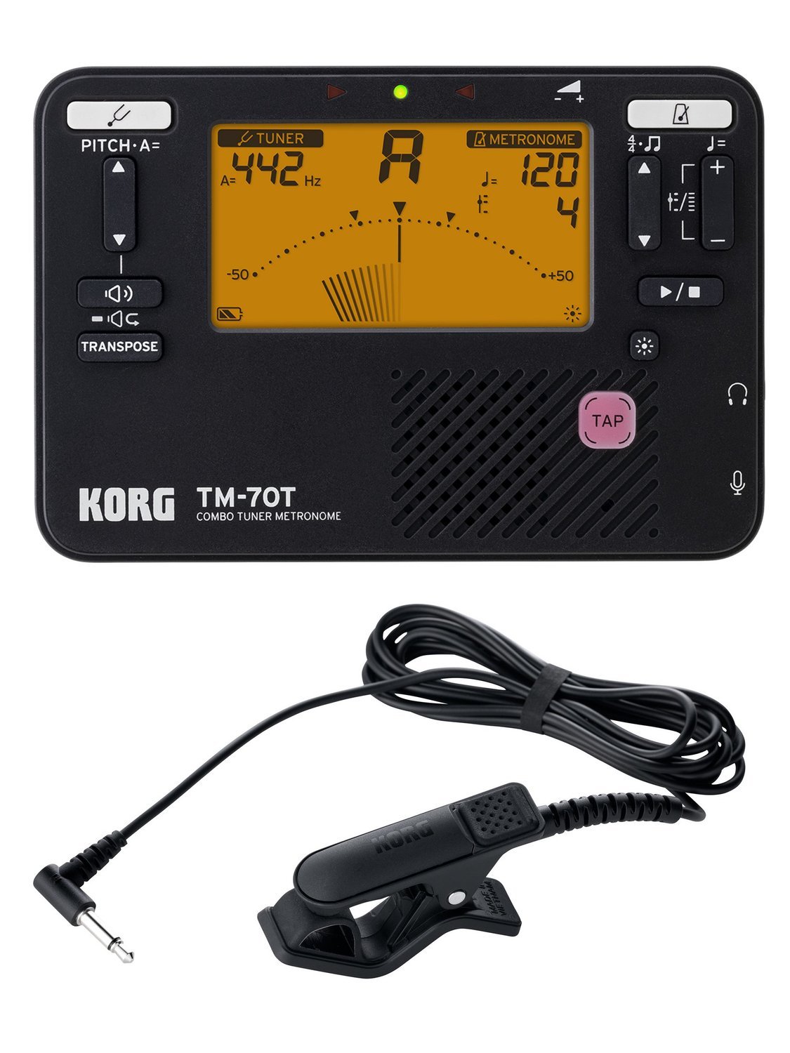 Korg TM-70C BK Afinador Cromático TM-70C BK