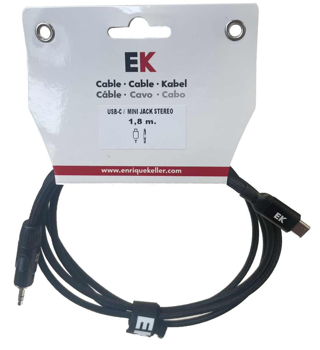 EK Audio Cable Usb-C Minijack Estéreo Macho 1,8 M HDMI22518