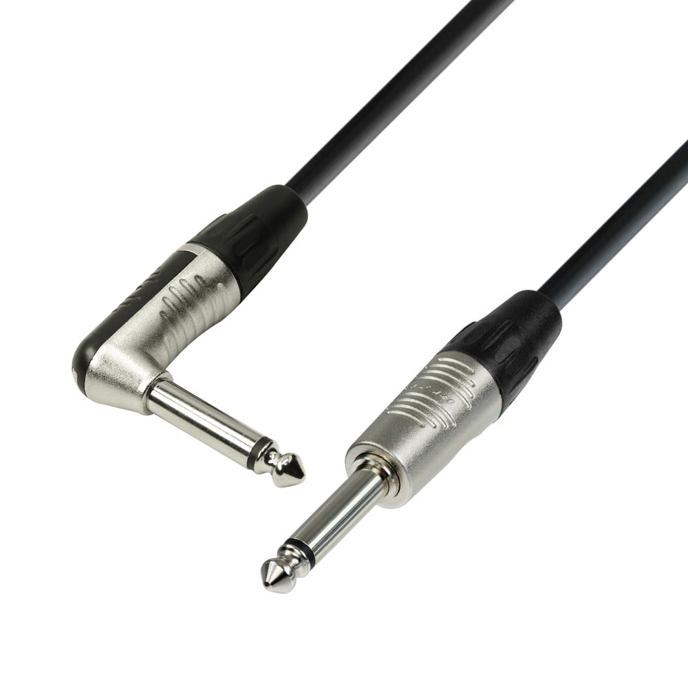Adam Hall K4 IPR 0600 Cable de Instrumento REAN de Jack 6,3 mm mono a Jack 6,3 mm mono acodado 6 m K4 IPR 0600