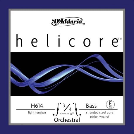 D addario H614 Cuerda Suelta Contrabajo Helicore Orquestral Mi (E) 3/4 Tensión Suave H614-3/4L Helicore Bass E L