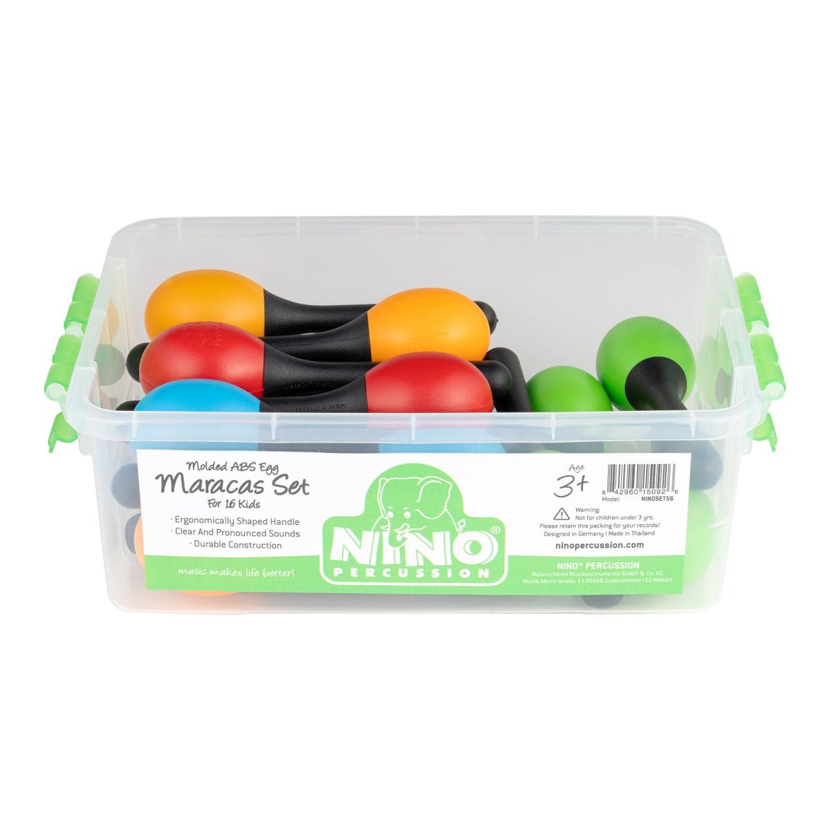 Nino Percussion Abs Egg Maracas Set, For 16 Ki NINOSET56
