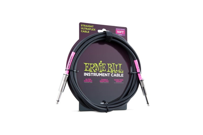 Ernie Ball 6048 Cable Ultraflex Jack a Jack 2.5 m. Negro 6048
