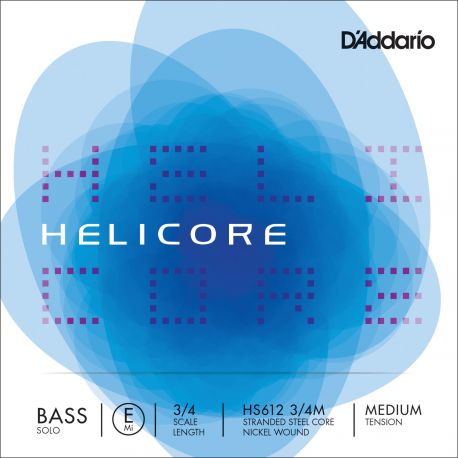 D´addario HS612 Cuerda Suelta Contrabajo Helicore Solo Mi (E) 3/4 Tensión Media HS612-3/4M Helicore Bass 3/4 E Med