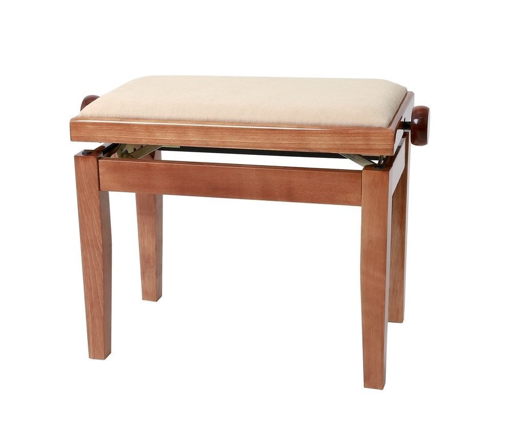 GEWA 130090 Banqueta de Piano Deluxe Cerezo Brillante Tapizado Beige 130090