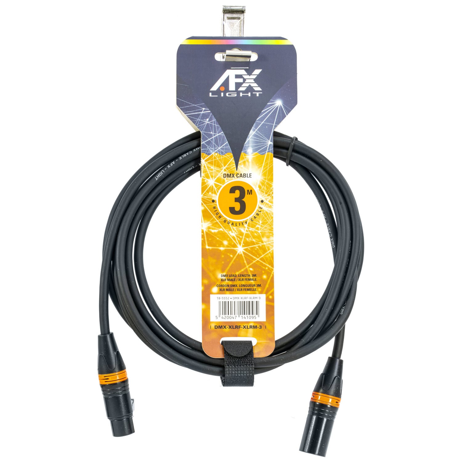AFX DMX-XLRF-XLRM-3 Cable DMX 3m 3M DMX CABLE