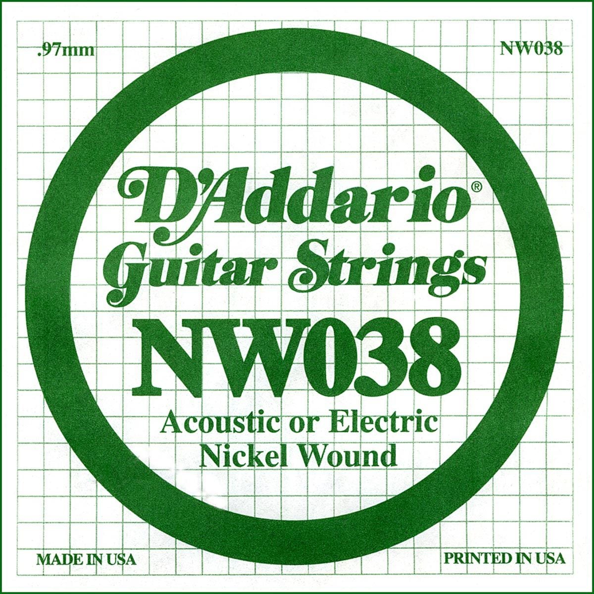 D´addario NW038 Cuerda Suelta para Guitarra Eléctrica NW038