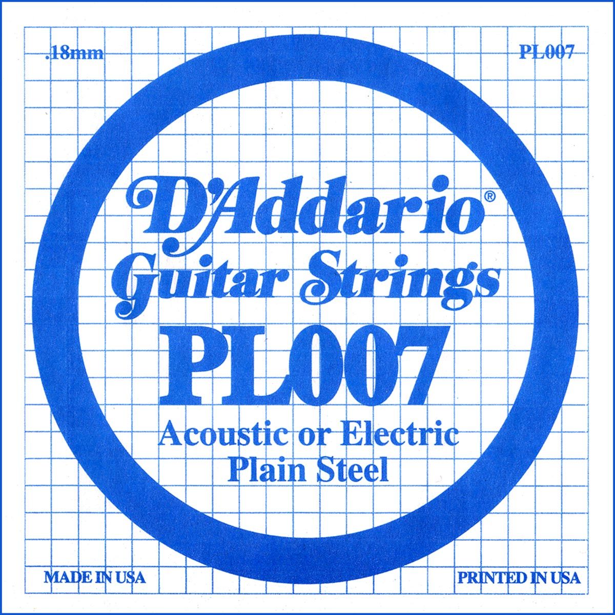 D´addario PL007 Cuerda Suelta para Guitarra Eléctrica y Acústica PL007