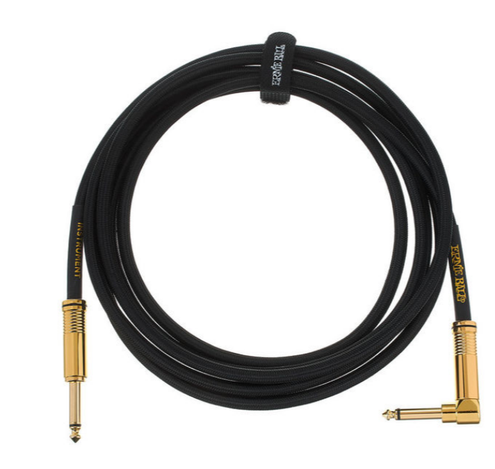 Ernie Ball 6081 Jack a Jack Cable Instrumento Trenzado 2,54 Metros Conector Gold 6081