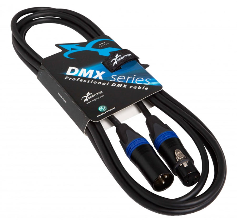 Sagitter DMX3PLU02. Cable DMX Profesional 3 Pines 2 Metros DMX3PLU02