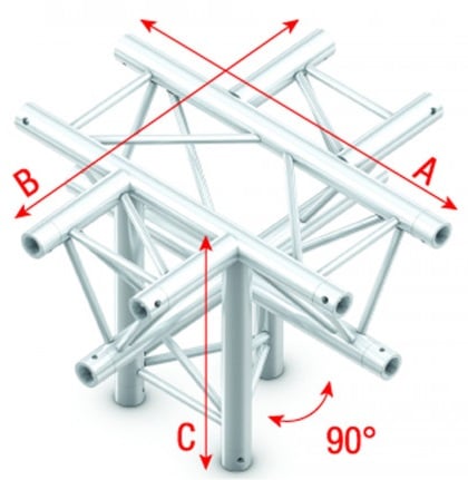 Showtec FT30053 Cross+down 5-way,apexdown 50cm Pro-30 Triangle F Truss FT30053
