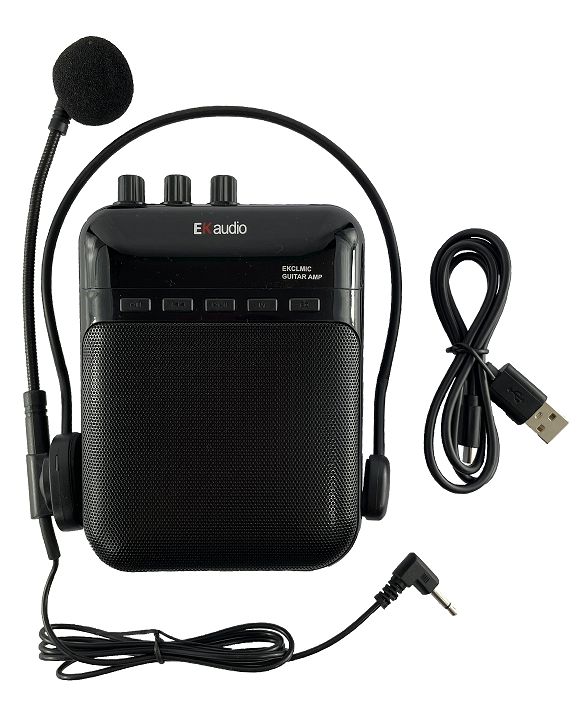 EK Audio Amplificador De Guitarra Mini Con Micro De Diadema EKCLMIC