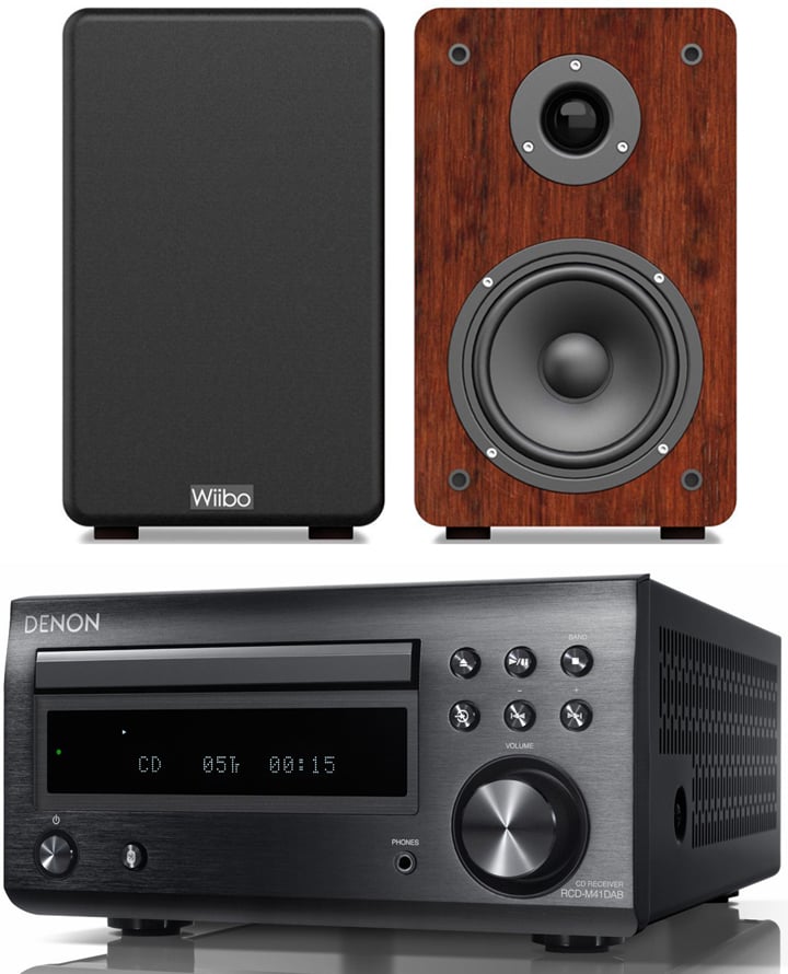 DENON RCDM-41 Negra + Wiibo Karino 200 Conjunto sonido RCDM-41 Negra + Karino 200