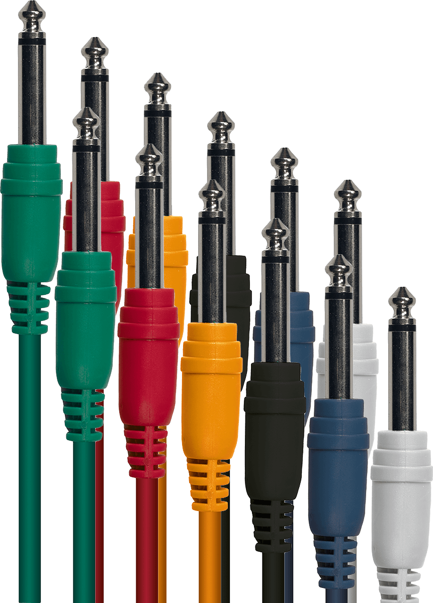 Yellow Cable ECO-P060-6 Patch de 6 Cables de 60 cm Jack Mono Macho a Jack Mono Macho ECOP060-6