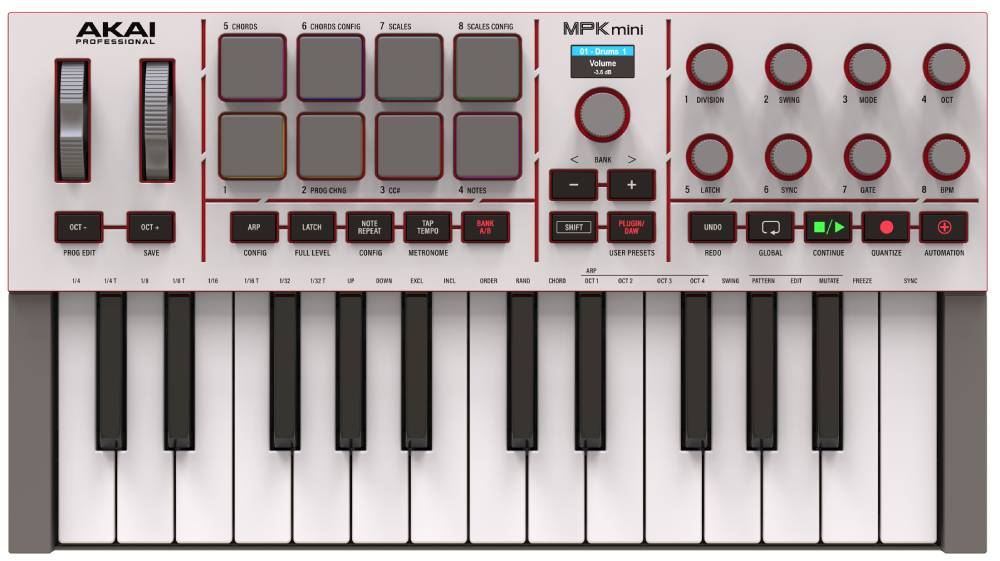 AKAI MPK MINI IV Gray Teclado Controlador Midi AKAI MPK MINI IV Gray