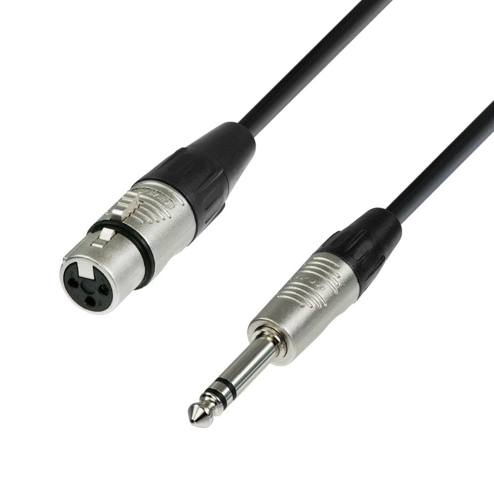 Adam Hall Cables K4 BFV 0300 Cable de Micro REAN de XLR hembra a Jack 6,3 mm estéreo 3 m K4 BFV 0300