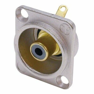 Neutrik  NF 2 D-B-0 Conector para Phono en Carcasa de Cromo, Color Negro NF 2 D-B-0