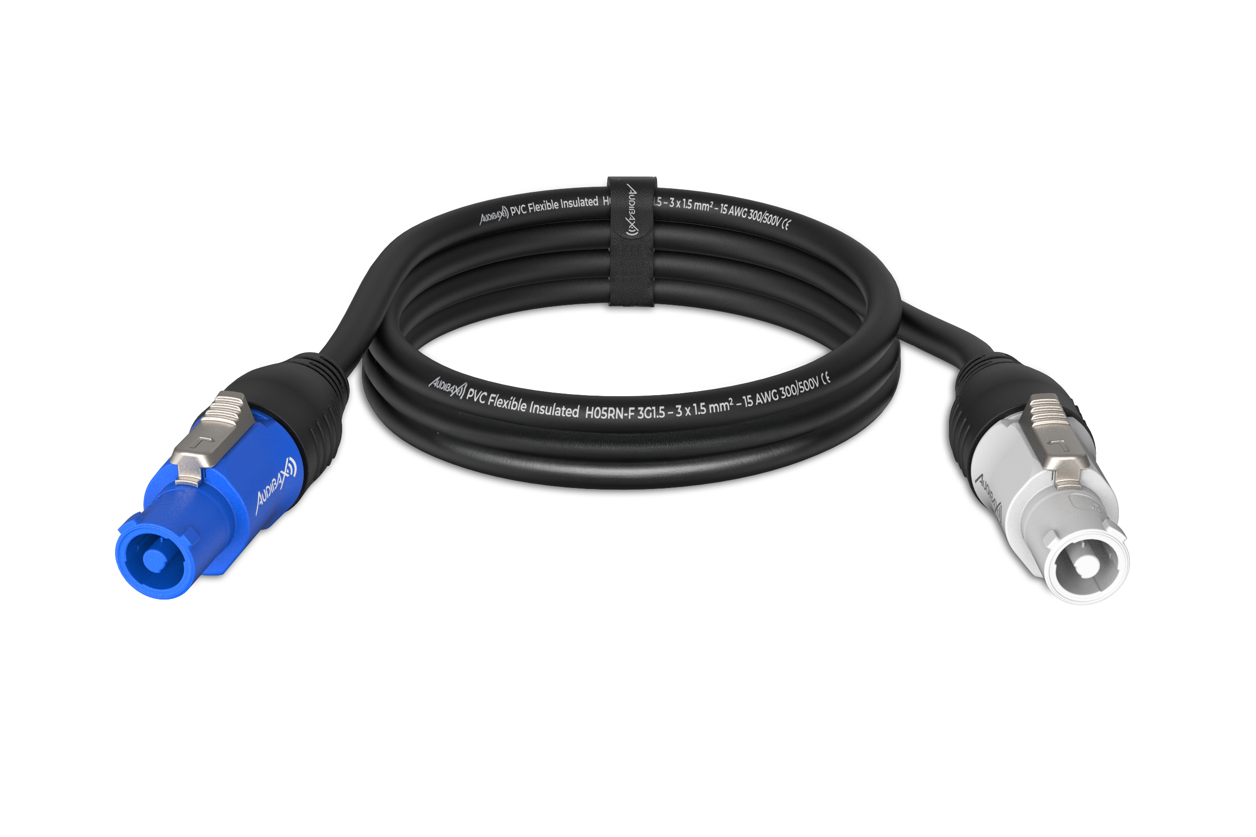 Audibax PWC300-15 Cable input PowerCON Azul a output PowerCON Gris 3 m PWC300-15
