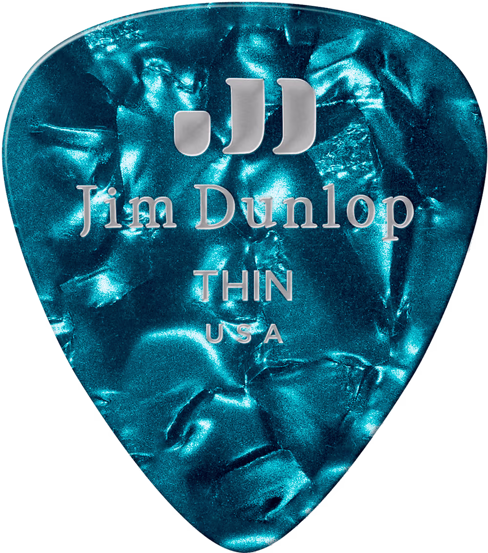 Dunlop Pack 72 Púas Genuine Celluloid Classic Turquesa - Thin ADU483R11TH