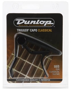 Dunlop Trigger Cejilla para Guitarra Clásica Recta Negro 88B Cejilla para guitarra Clásica Dunlop