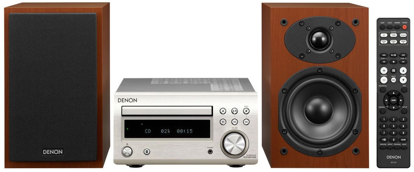 DENON DM-41 Micro Cadena HiFi DM41 Silver + Altavoces Cherry SCM41 DM-41 Silver, Cherry