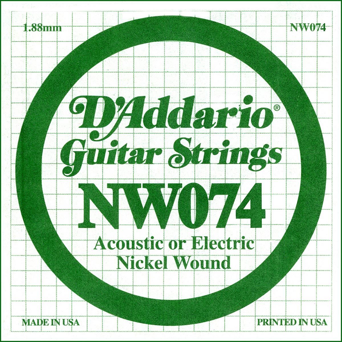D´addario NW074 Cuerda Suelta para Guitarra Eléctrica NW074