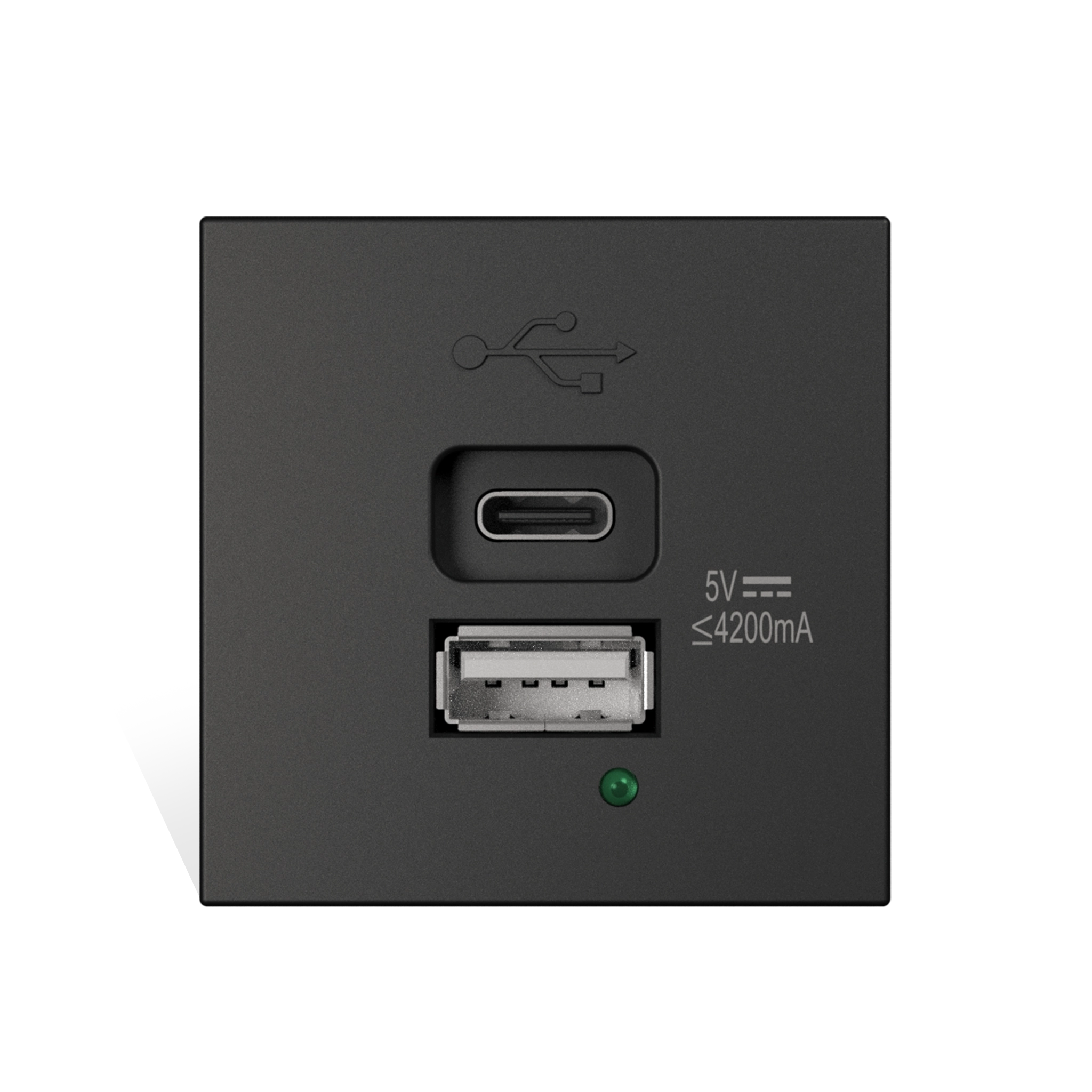 PROCAB CP45PUSB/B Módulo de conexión - Módulo cargador con USB tipo A y tipo C Negro PROCAB CP45PUSB/B