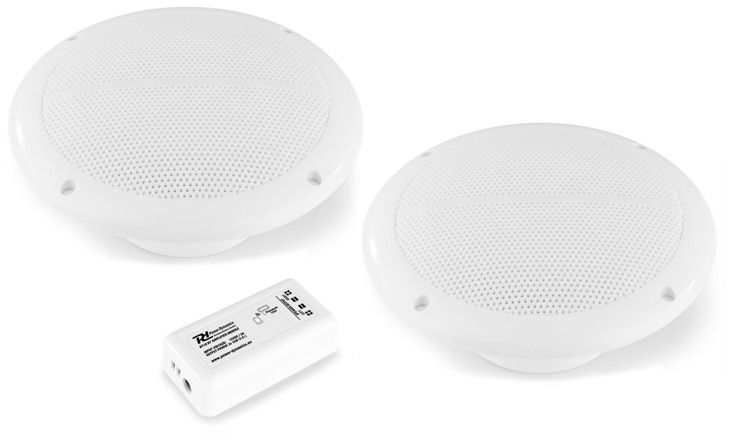 Power Dynamics BT10 Set Amplificador Compacto BT Con Altavoces de Techo 5" 902506 BT10Set