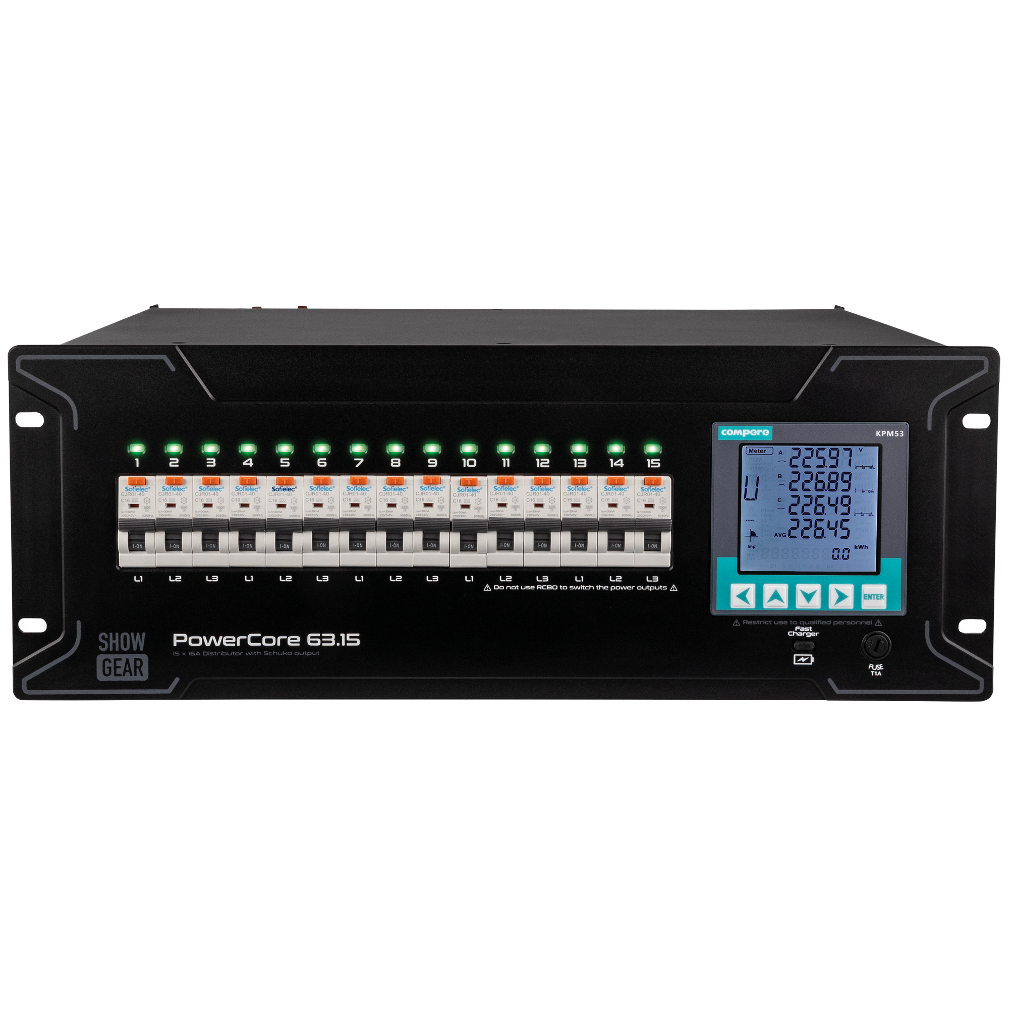 Showgear PowerCore 63.15 15x Schuko E623020