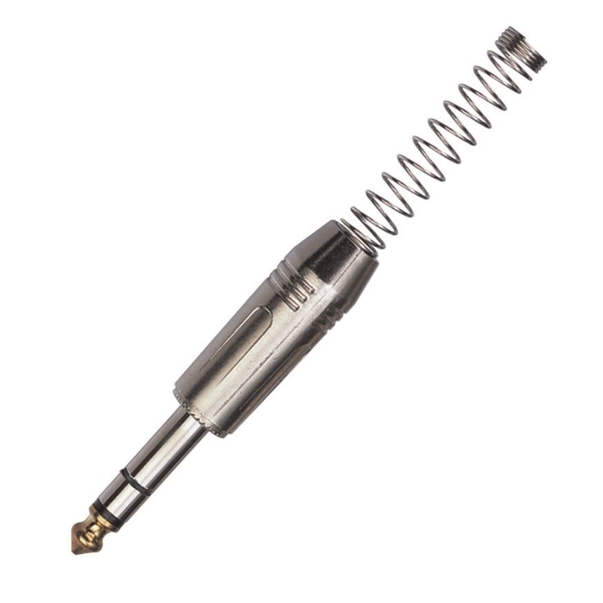 Soundsation Conector metálico SJ06S-B, jack estéreo de 6,3 mm (caja de 25 unidade SJ06S-B