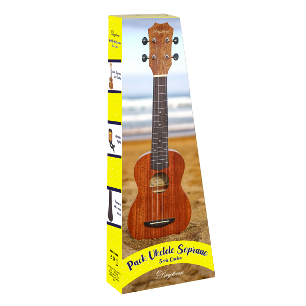 Daytona Pack Ukelele Soprano Exotic Caoba PUKDCS