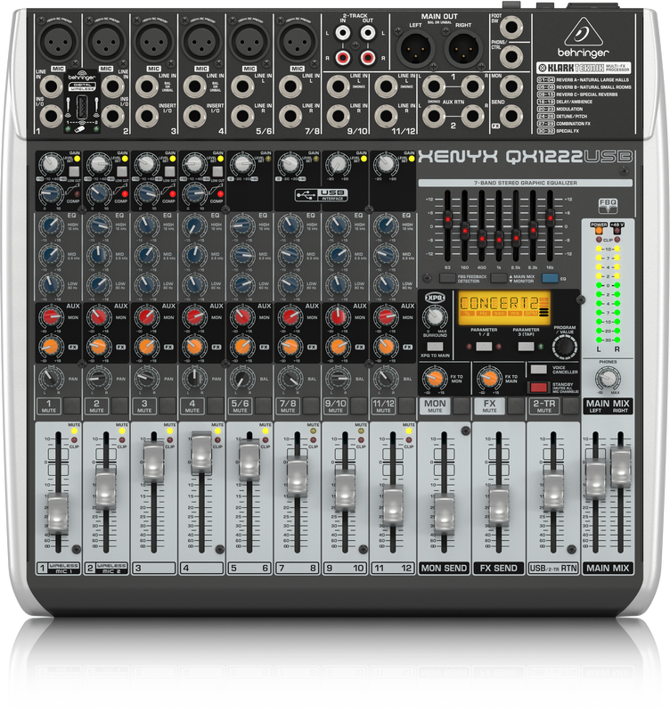 BEHRINGER QX1222USB XENYX Mezclador de 12 canales QX 1222USB