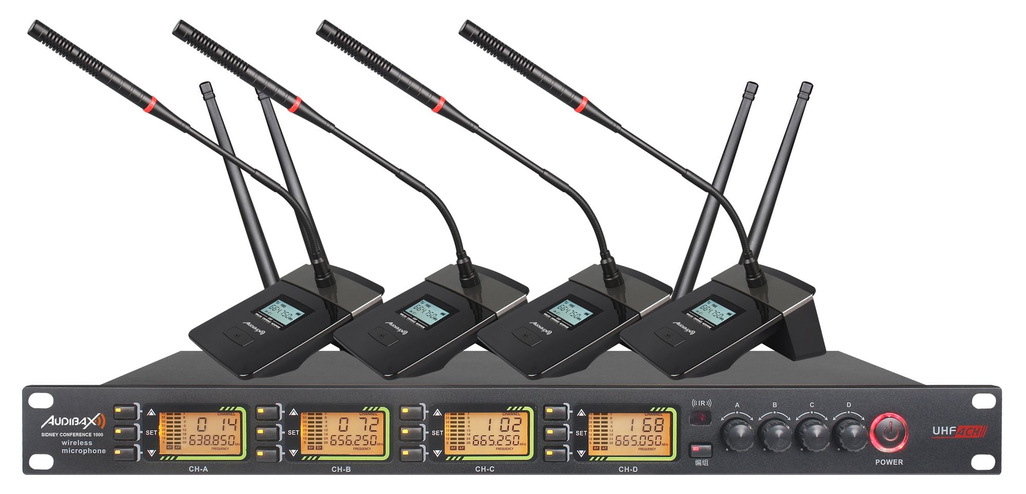 Audibax Sidney Conference 1000 Sistema Inalámbrico de Conferencia 4 Canales UHF Sidney Conference 1000