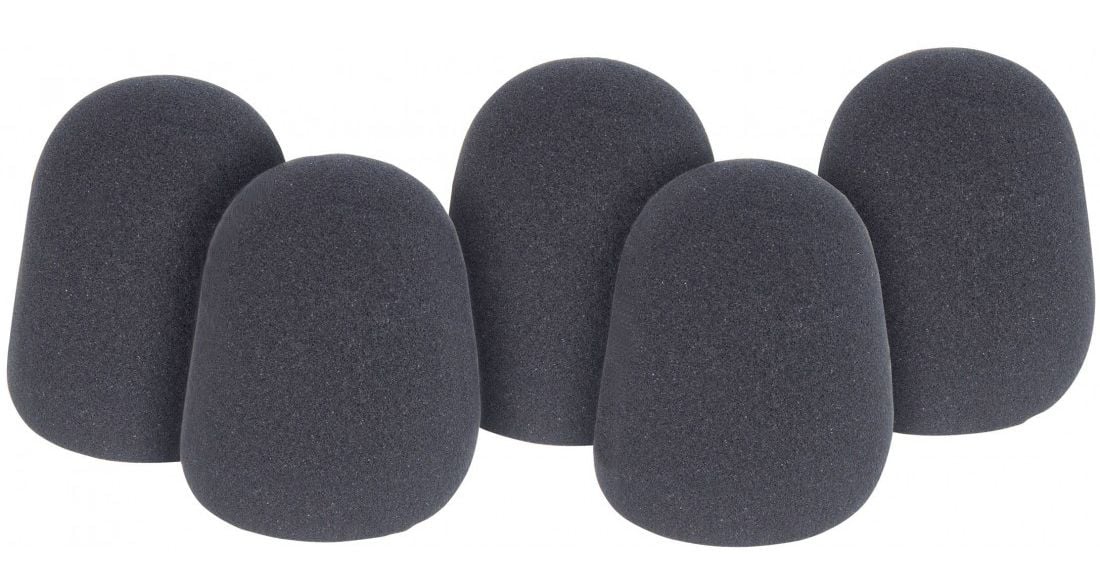 Qtx Set 5 Antivientos para Micrófono Negro Set 188.009UK