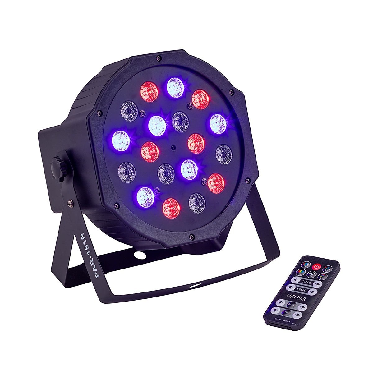 Soundsation Foco LED PAR PAR-181R de 18x1W (6R, 6G, 6B) con control remoto. PAR-181R