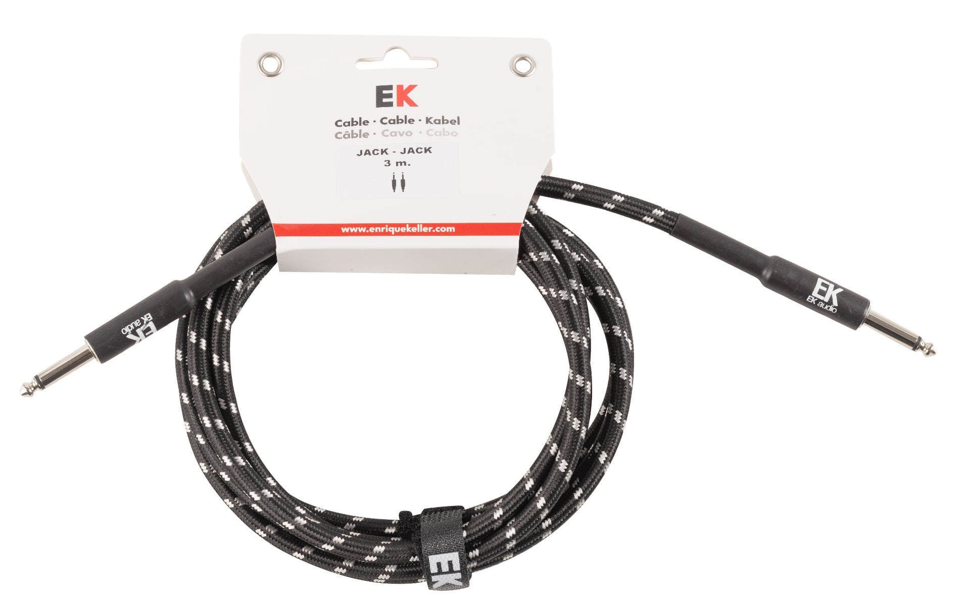EK Audio Cable Para Guitarra Jack - Jack Rectos Tela Trenzada De 3 M SFJJ0013