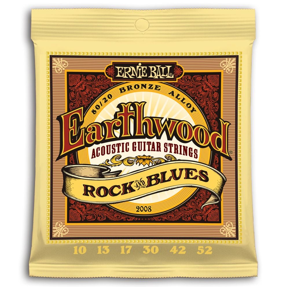 Ernie Ball 2008 Earthwood Bz.Rock & Blues Cuerdas Para Guitarra Acústica 10-52 2008 Earthwood Bz. Rock & Blues