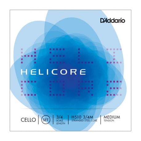 D´addario H510 Set de cuerdas para violonchelo 3/4 Helicore, tensión media H510-3/4M Helicore Cello 3/4
