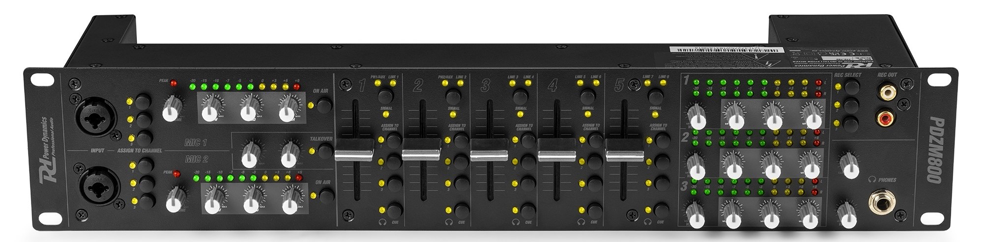 Power Dynamics PDZM800 Mezclador Instalación 7 Canales PDZM800 7Ch 3Z Installation Mixer