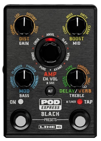 LINE 6 Pod Express Black Pedal Multiefectos ( REACONDICIONADO ) Pod Express Black