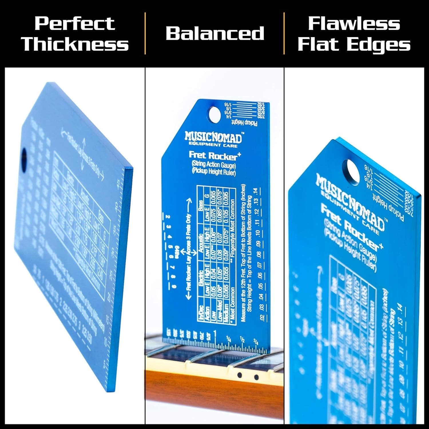 MusicNomad Precision Fret Rocker  (Regla Para Medir Accion De Cuerdas Y Profunda MN822