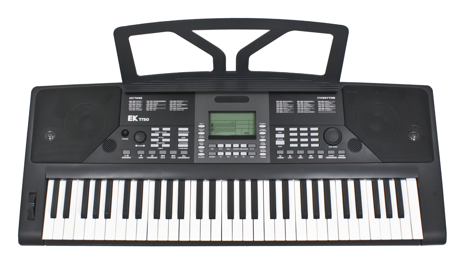 EK Audio Teclado  De 61 Teclas Negro t750 EKT750