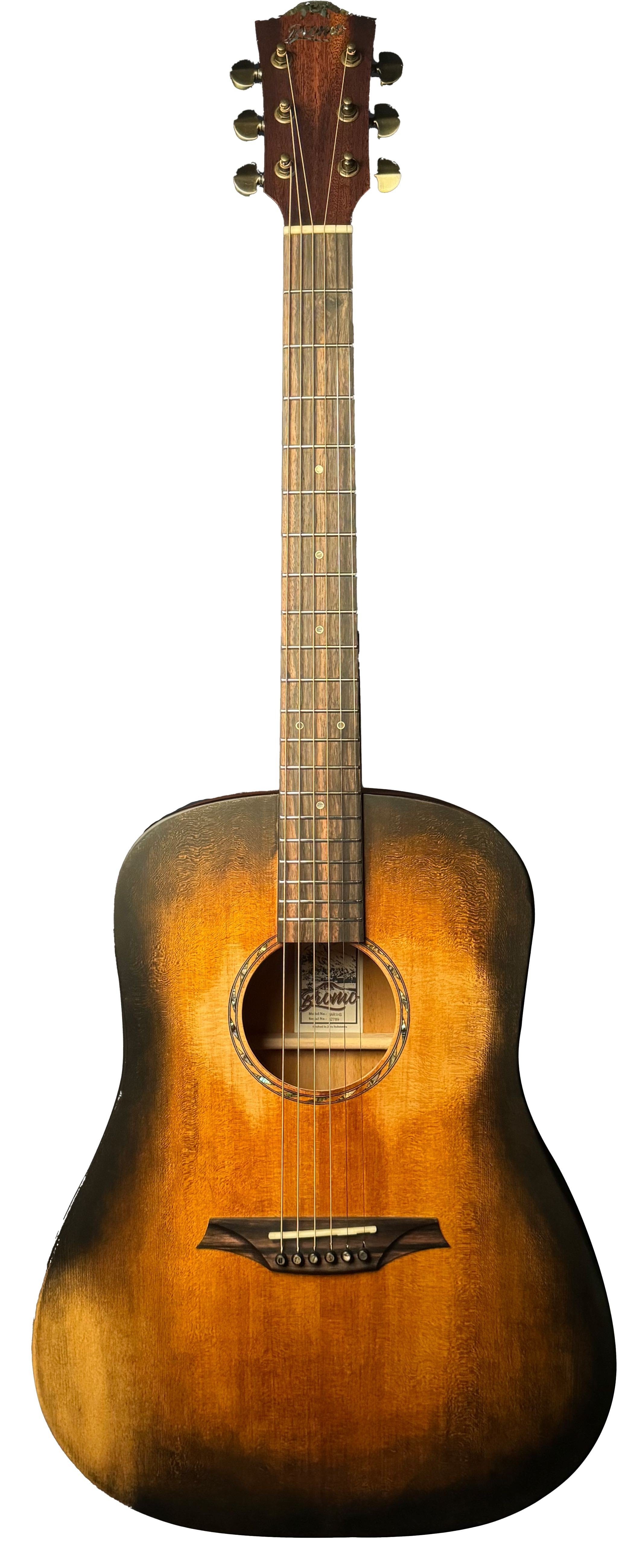 Bromo BAR1H-HS Guitarra Acustica All Solid Historic Sunburst Rocky Series BAR1H-HS