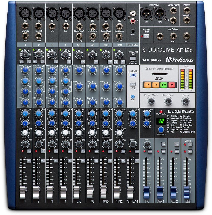 Presonus StudioLive AR12C Mezclador Analógico de 14 Canales con USB-C StudioLive AR12C