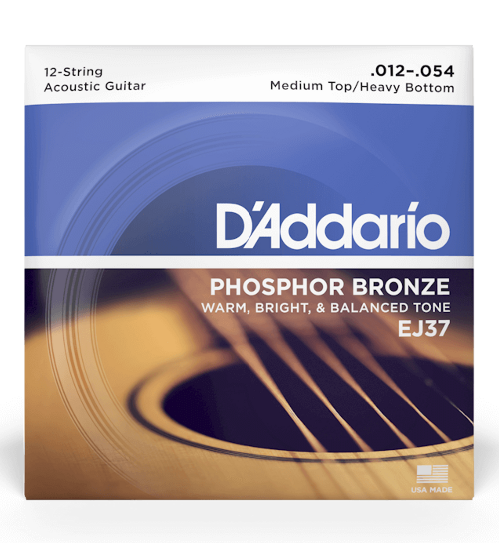 D Addario EJ37 Cuerdas de Guitarra Acústica de 12 Cuerdas de Parte Superior Media/Inferior Pesada EJ37