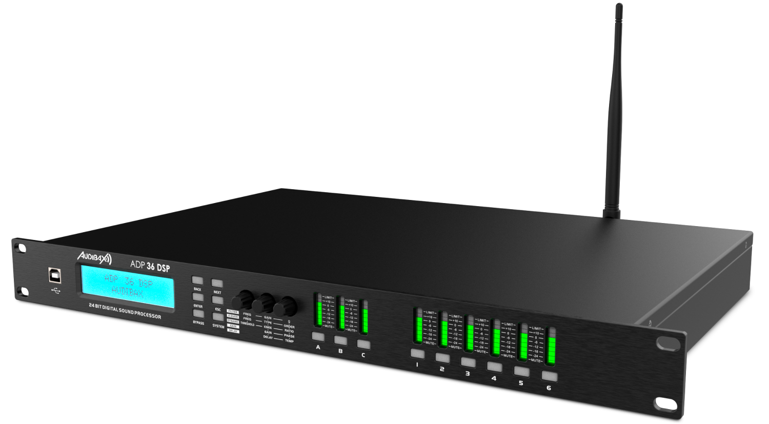 Audibax ADP 36 DSP Procesador de Sonido/Crossover Digital 19" 6 Canales de Salida ADP 36 DSP