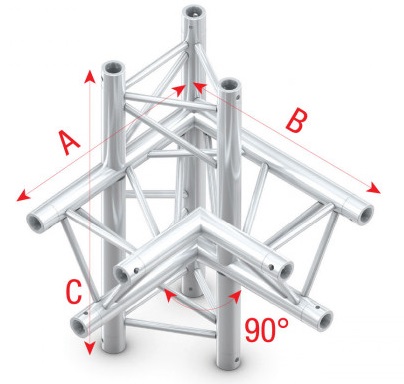 Showtec GT30044 Corner 90 up/down,right-50cm Pro-30 Triangle G Truss GT30044