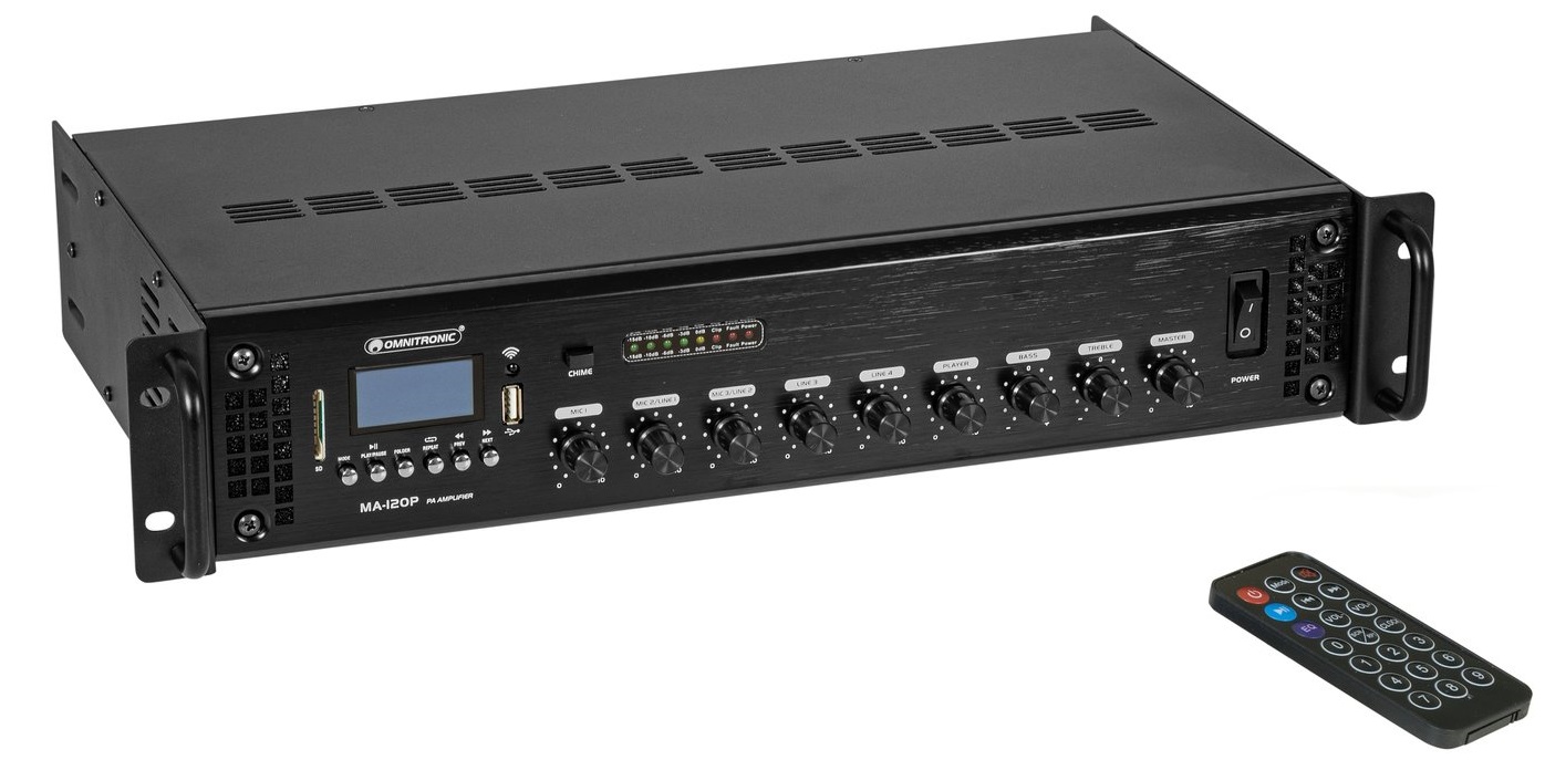 Omnitronic MA-120P Amplificador/Reproductor/Mezclador MA-120P