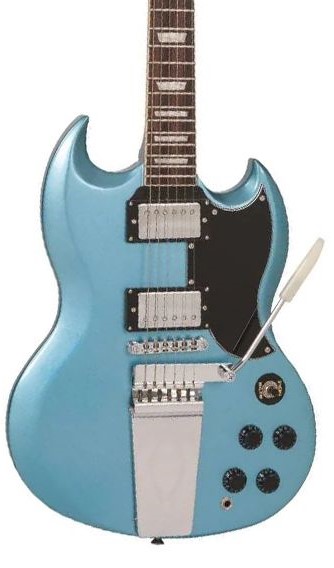 Vintage VS6 Vibrola Gun Hill Blue Guitarra Eléctrica Vintage VS6 Vibrola Gun Hill Blue