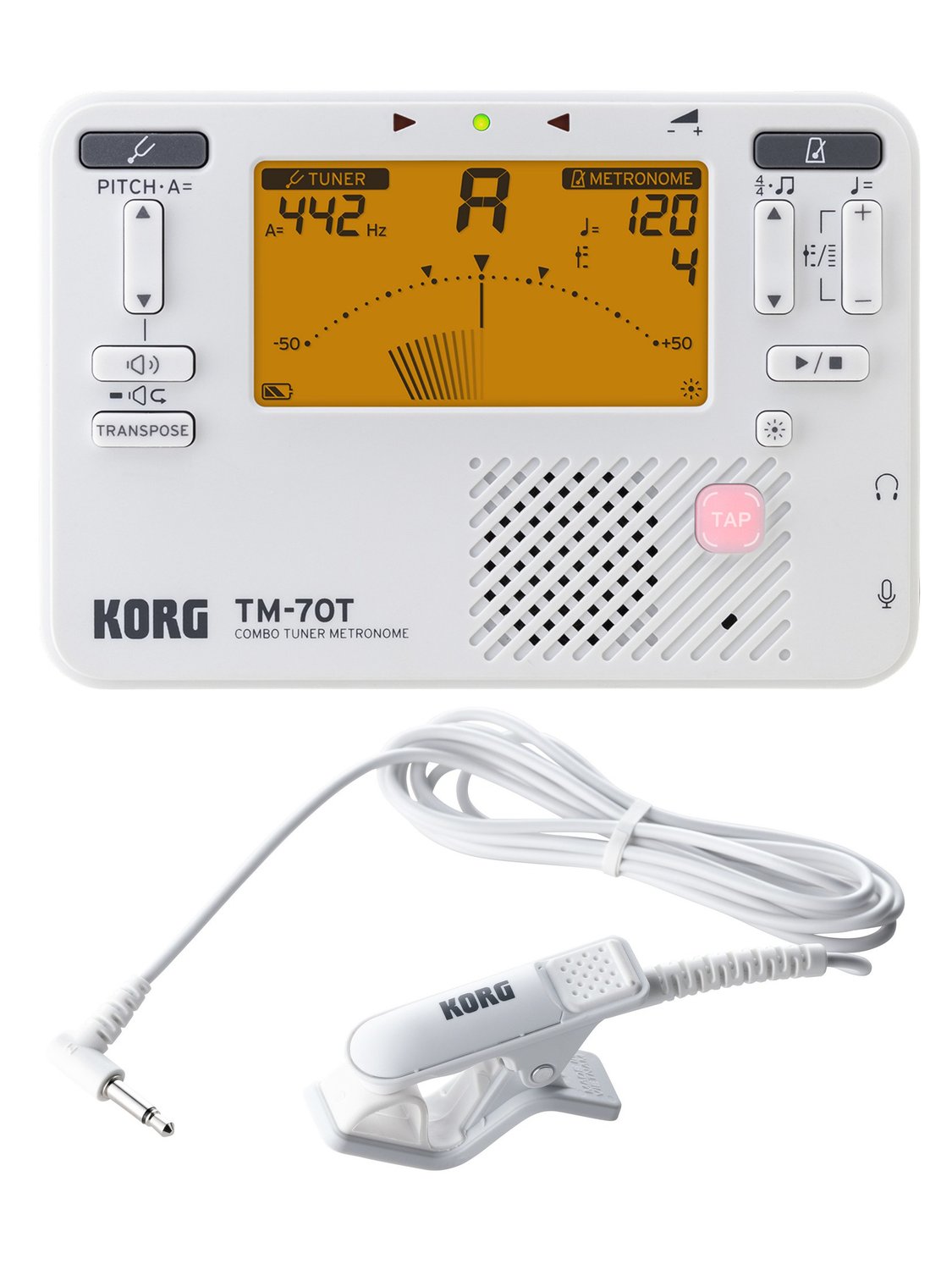 Korg TM-70C WH Afinador Cromático TM-70C WH